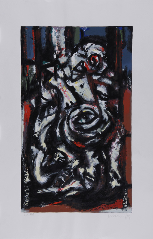 Theo Wolvecamp, 3 sheets: Personage I, 1989; Personage II, 1989; Ohne Title, 1989