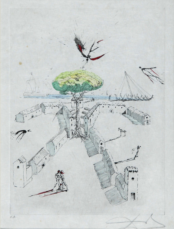 Salvador Dalí, La Plage de Sète, aus "Poèmes secrets d'Apollinaire"
