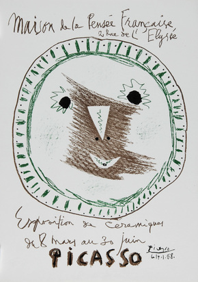 2 posters: Galerie Louise Leiris, Picasso Peintures 1955- 1956; Maison de la Pensée Française, Exposition de céramiques, 1958