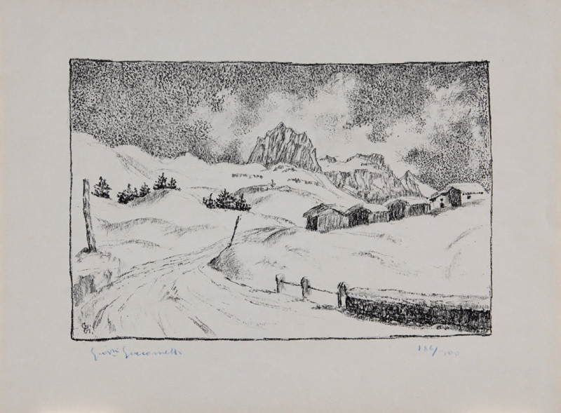 Giovanni Giacometti, Maloja im Winter, aus "Schönheiten der Alpenstrasse, 3. Folge"