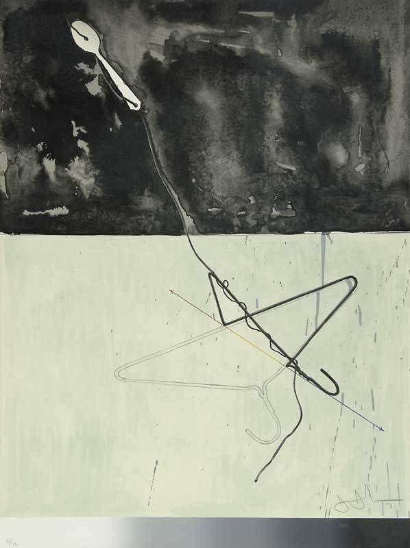 Jasper Johns, Coat hanger and spoon, aus "Fragment - According to what"