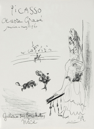 2 posters: Galerie Louise Leiris, Picasso dessins 1959-1960; Galerie des Ponchettes Nice, Oeuvre Gravé, 1960