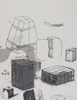 3 sheets: Grosses Paket, 1969; Composition, 1985; Erde als Bildelement, 1987