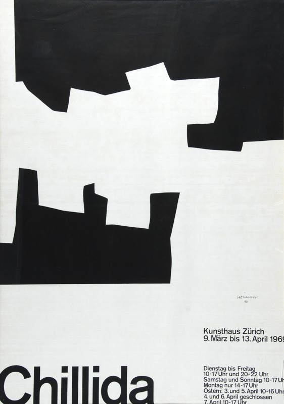 Eduardo Chillida, Poster. Kunsthaus Zürich, 9. März - 13. April 1969