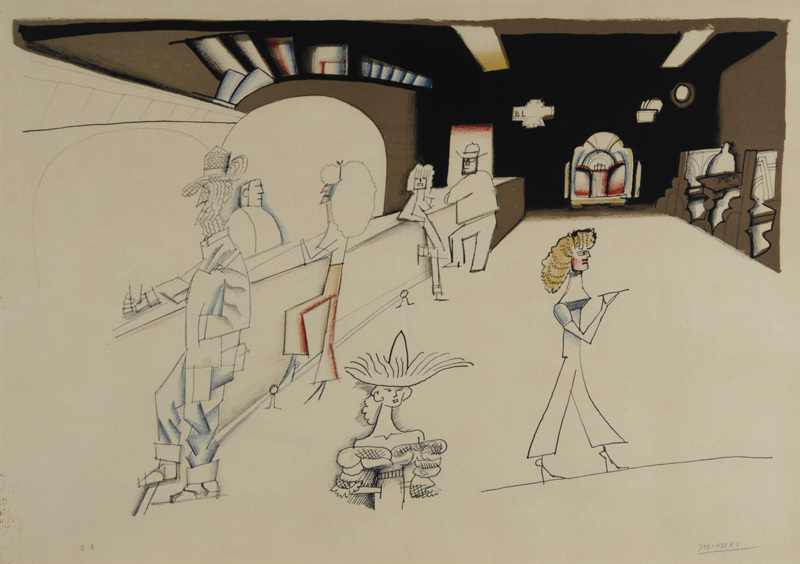 Saul Steinberg, In der Bar