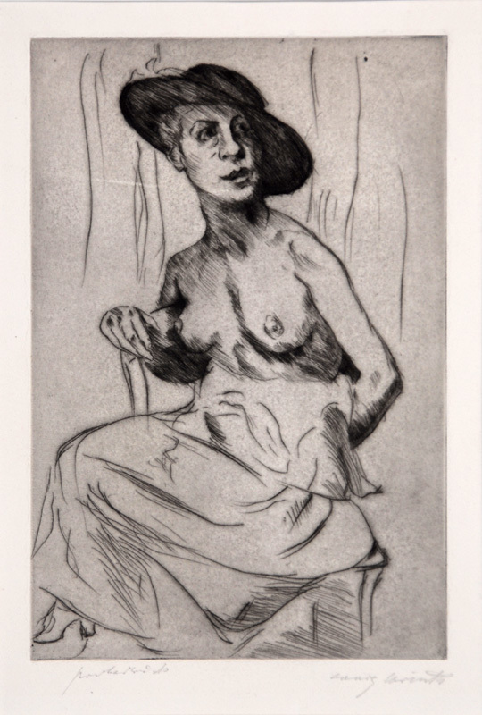 Lovis Corinth, Female Nude with broad-brimmed Hat
