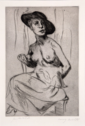 Female Nude with broad-brimmed Hat