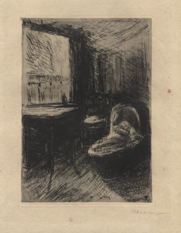 Max Liebermann, Kind im Wiegenkorb