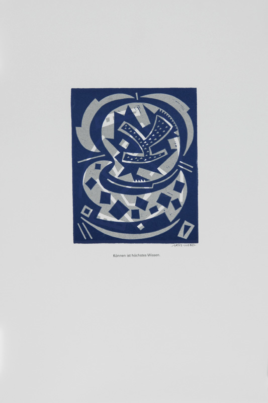 Otto Nebel, 20 sheets: Können ist höchstes Wissen (2); Kunst übertrifft das Richtige um das Schöne (2); Die Undinge sind keine Sinnbilder (2); Nur Gemeistertes lehrt zuverlässig (2); Einsehen ist noch mehr als sehen (2); etc.