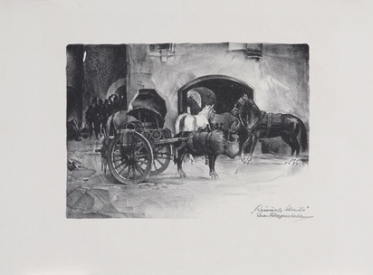 10 Blätter: Offizier im Gebirge, 1920; Dragoner im Sprung, 1920; Fütterung der Pferde, 1920; Römische Schmiede, 1926; Steiger, 1928; usw.