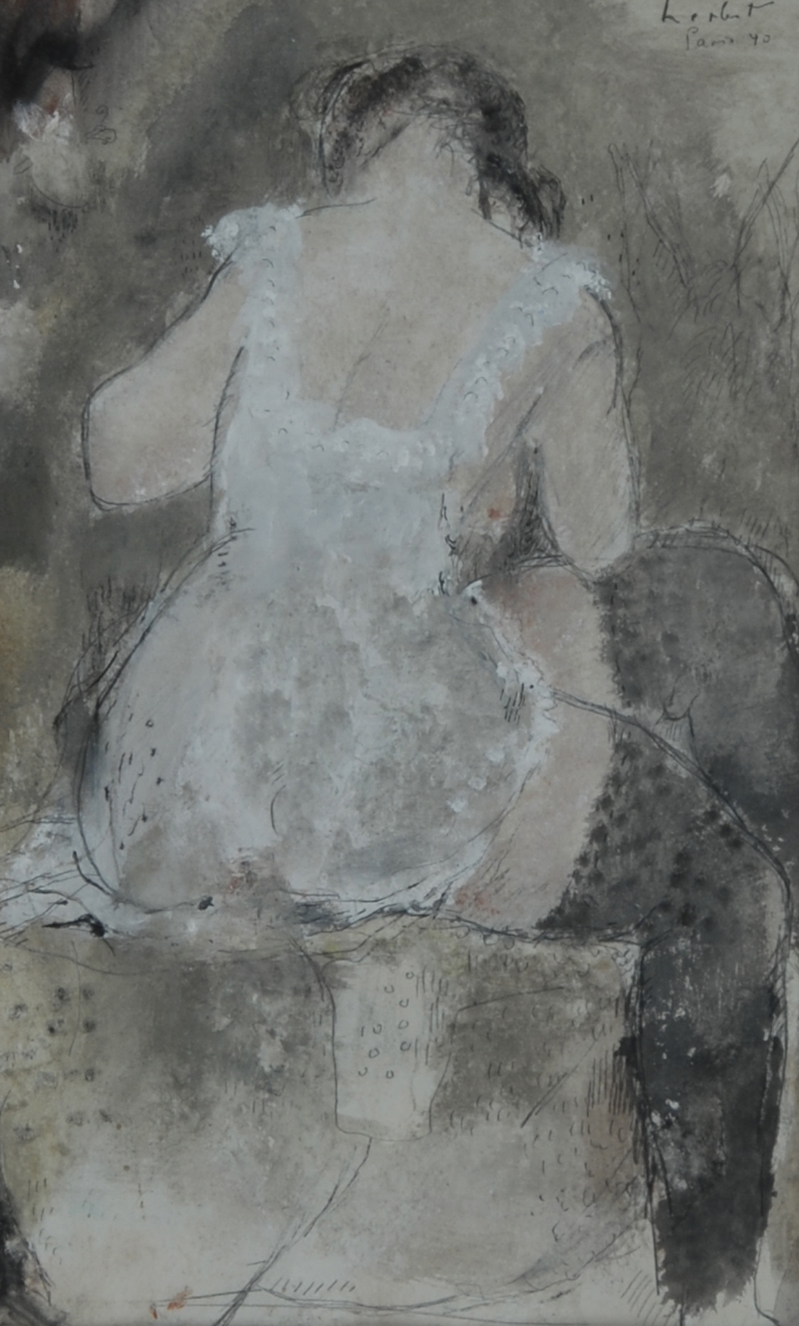 Adolf Herbst, Recto: Sitzende mit schwarzen Strümpfen, verso: Akt