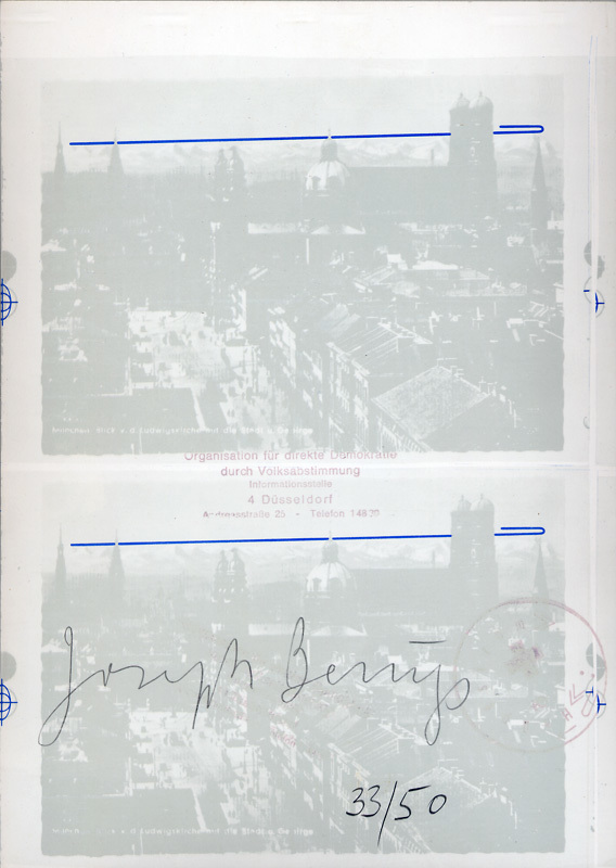 Joseph Beuys, 2 sheets: Eurasienstab über den Alpen, 1972; Bonnefanten, 1977