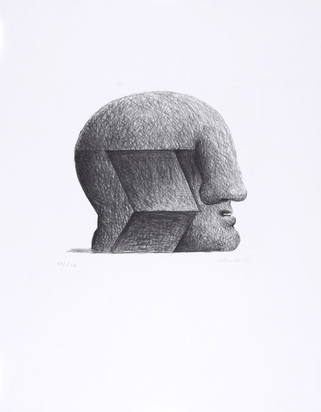 2 Blätter: H. Antes, Kopf, 1970; P. Wunderlich, Ein böses Tier, 1971, beide aus "Grafikmappe des Schweizerischen Kunstvereins, 1975"
