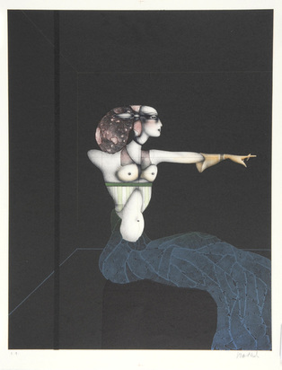 2 Blätter: Selbst in Betrachtung eines Torso, 1973; Ohne Titel