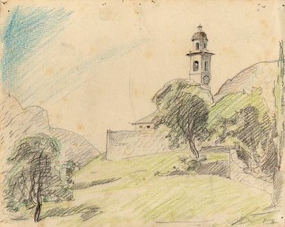 5 Blätter: Der Rabenhof, 1906; Allianzwappen, 1912; Haus, 1915; Ohne Titel, 1918; Kirche in der Landschaft, 1919