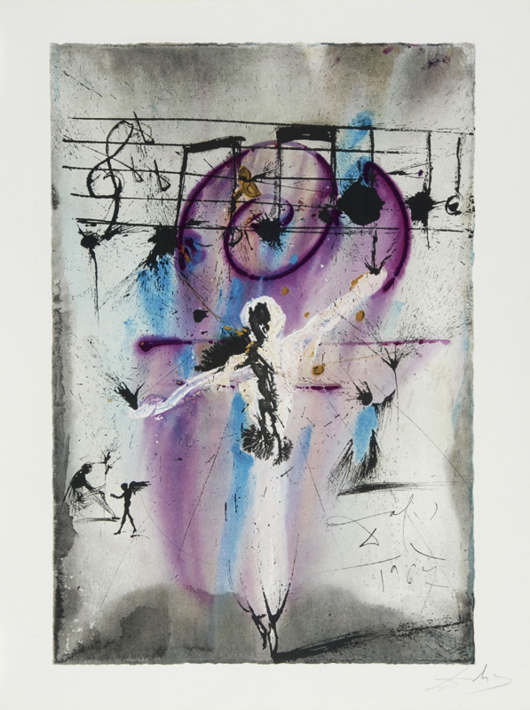 Salvador Dalí, 2 Blätter: Ich habe das Leben vor dir ausgebreitet; Die Schlacht auf den Höhen Jerusalems, aus "Elias"