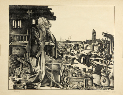 9 Blätter: Sehnsucht, 1903; Das Chaos, 1919; Der Wegweiser; Weidmanns-Heil; Der verwundete Jäger; Das Chaos; Ohne Titel ( 4)