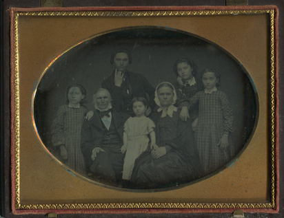 Anonymous Canadian artist. Portrait of a  Seven-Member Family,  probably from  St. Johnsbury, Vermont