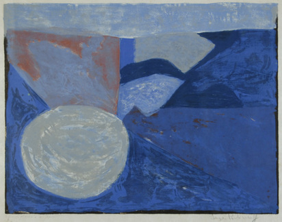Composition bleue, grise et rose, 1959
