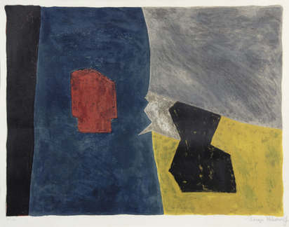 Composition bleu, jaune et grise, 1958