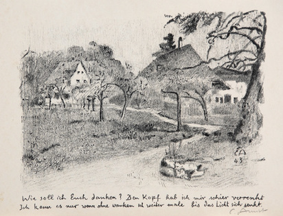3 Blätter: Haus des Malers, 1944; Wohnhaus des Künstlers auf der Oschwand, 1955; Landschaft mit Bäumen
