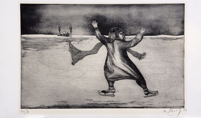 3 Blätter: Schlittschuläuferin, 1963; Ohne Titel, 1964; Ohne Titel, 1978
