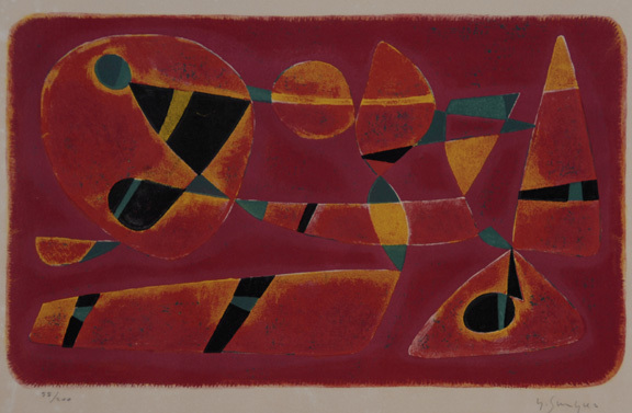 Gustave Singier, 3 Blätter: Taureau de Fuego, 1952; Intérieur provençal I, 1951; L'ancêtre, 1957
