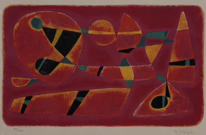 3 Blätter: Taureau de Fuego, 1952; Intérieur provençal I, 1951; L'ancêtre, 1957