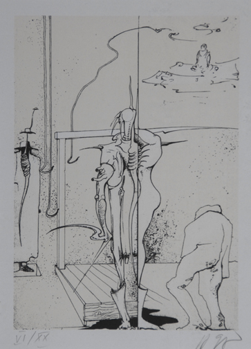 HR Giger, Warten auf Godot I, aus "Ein Fressen für den Psychiater", 1966