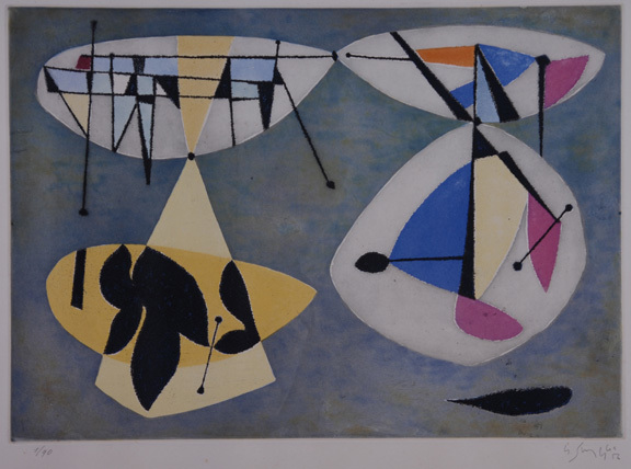Gustave Singier, 2 sheets: Estacade, plage et beigneuse-fleur, 1956; Collioure, 1957