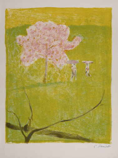 Cuno Amiet, Blühender Apfelbaum auf grüner Wiese