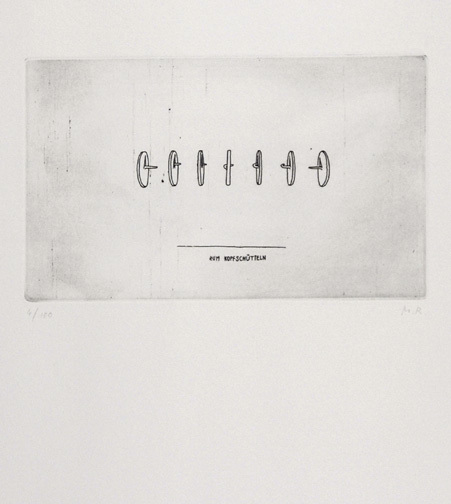 Markus Raetz, 2 sheets: Een Broek in Een Hoek, 1971; Zum Kopfschütteln, 1971