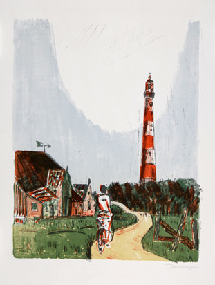 5 sheets: Hafen; Leuchtturm; Strand; In den Bergen; Blick in die Berge