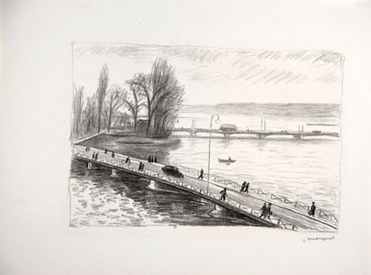 2 sheets: Pont à Genève; Village dans les Alpes