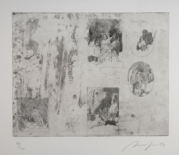 Grafik, 11 Blätter: O. Bachmann; A. Tàpies; D. Zimmer; C. Dichgans; B.v. Arnim; G. Puffi; usw.