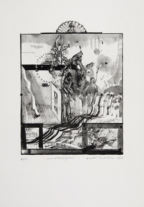 3 sheets: romdeutsch gedeutet, 1973; Peintuer, 1974; Sous Champignons, 1974