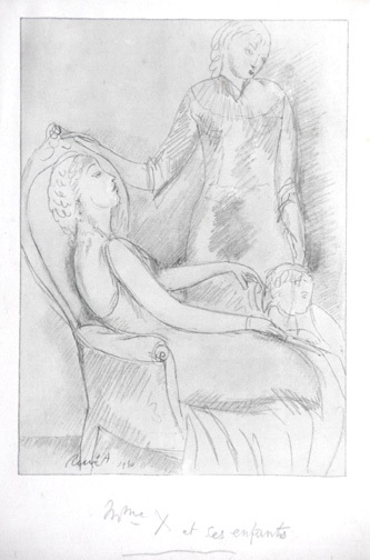 René Auberjonois, Mme X et ses enfants, 1930