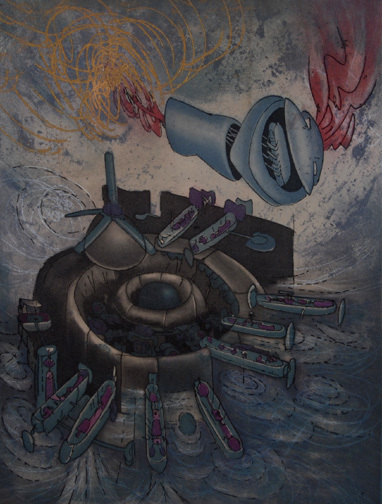Roberto Matta, Chaosmos, from "Hom'mere I Chaosmos", 1970/73