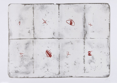 Toile pliée et chiffres, 1974