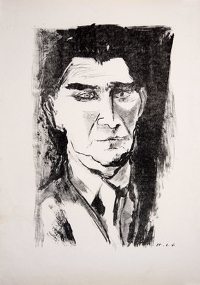 3 Blätter: Selbstbildnis, 1950; Ohne Titel, 1949 (2)