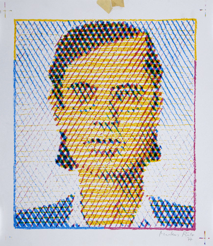 Markus Raetz, 2 sheets: Head, 1977; Untitled, 1977