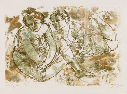Frau und Mann auf der Wiese, 1954