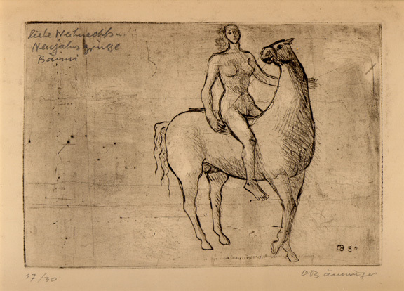 Otto Charles Bänninger, Reitender Akt, 1950