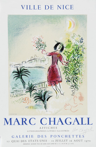 Marc Chagall, Poster. Die Bucht von Nizza, 1970