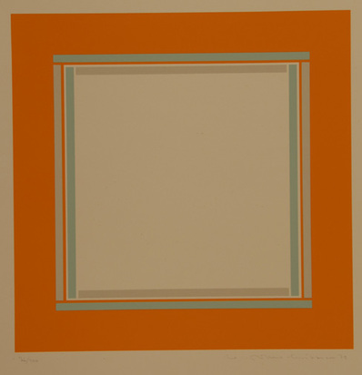 2 Blätter: orange-hellblau-hellgrau, 1970; Ohne Titel, 1971