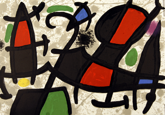 Grafik, 13 sheets from "Derrière le miroir": Míro (4); Calder (2); Chagall (1); Kandinsky (1); Riopelle (1); Fiedler (1); Ubac (2); Carache (1)