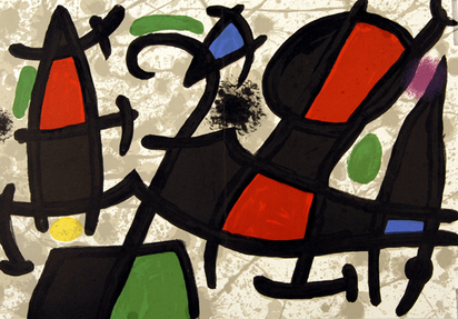 13 sheets from "Derrière le miroir": Míro (4); Calder (2); Chagall (1); Kandinsky (1); Riopelle (1); Fiedler (1); Ubac (2); Carache (1)