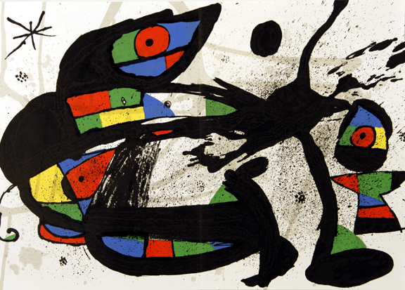 Grafik, 13 Blätter aus "Derrière le miroir": Míro (4); Calder (2); Chagall (1); Kandinsky (1); Riopelle (1); Fiedler (2); Ubac (1); Van Velde (1)