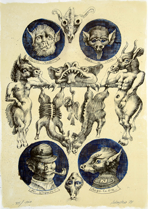 2 sheets: Composition, 1974; 1985