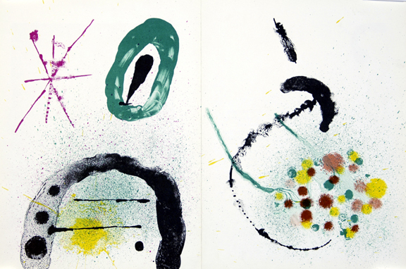 Grafik, 13 sheets from "Derrière le miroir": Míro (4); Calder (2); Chagall (1); Fiedler (2); Ubac (2); Van Velde (1); Carache (1)